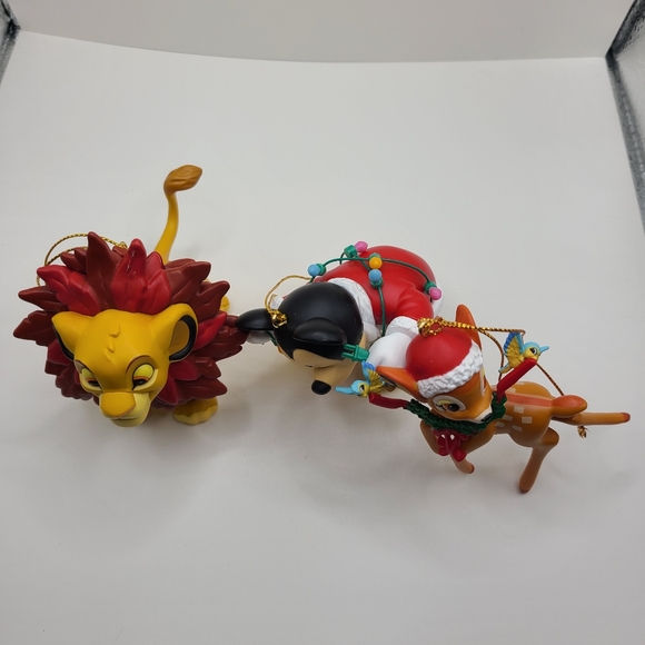 Mickey with Lights, Bambi and Simba Disney Ornament Bundle - Picture 2 of 10